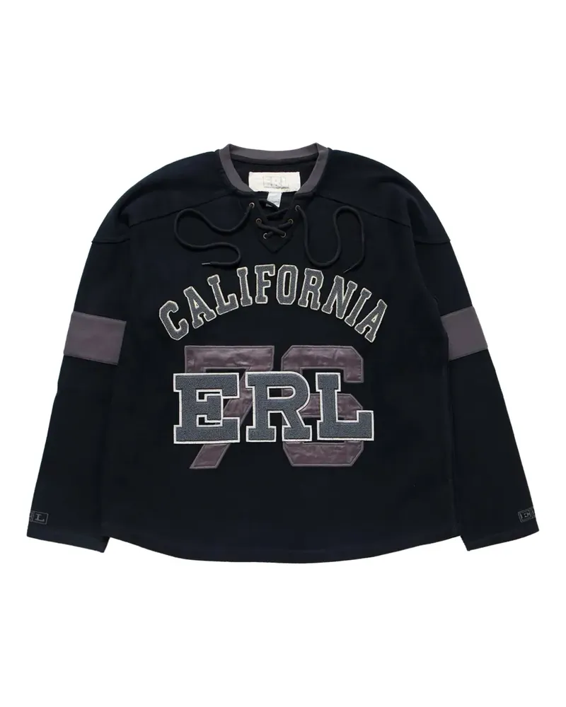 ERL Hockey-Trikot mit Schnürung - Schwarz Schwarz