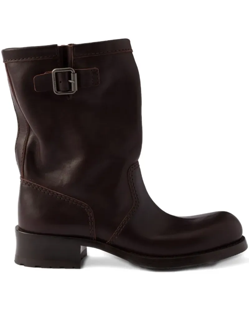 Prada Stiefel mit Logo-Schnalle 40mm - Braun Braun