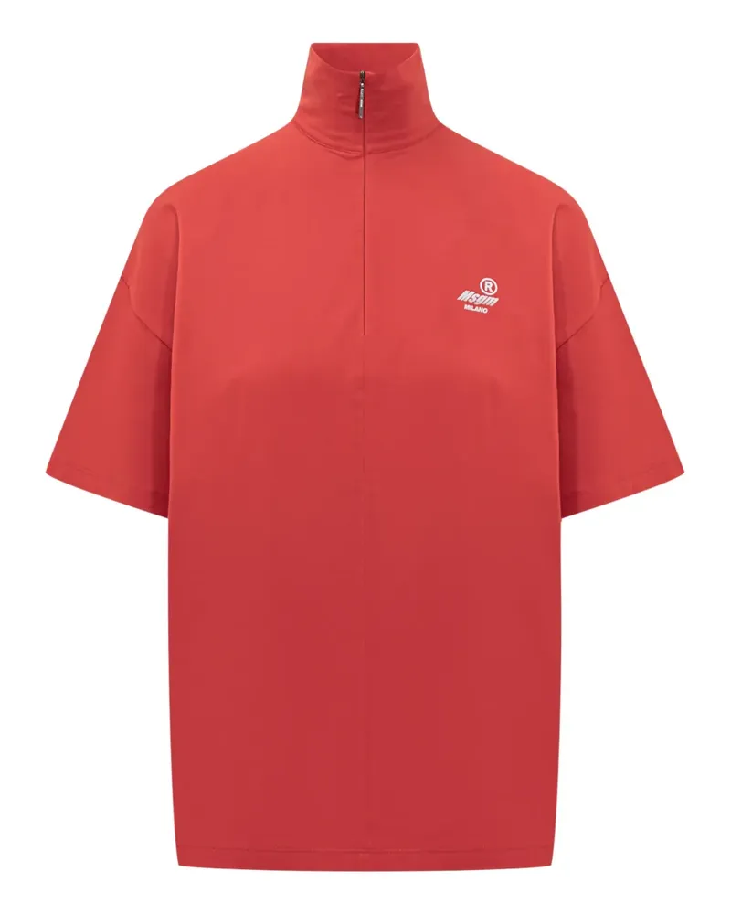 MSGM half-zip T-shirt - Rot Rot