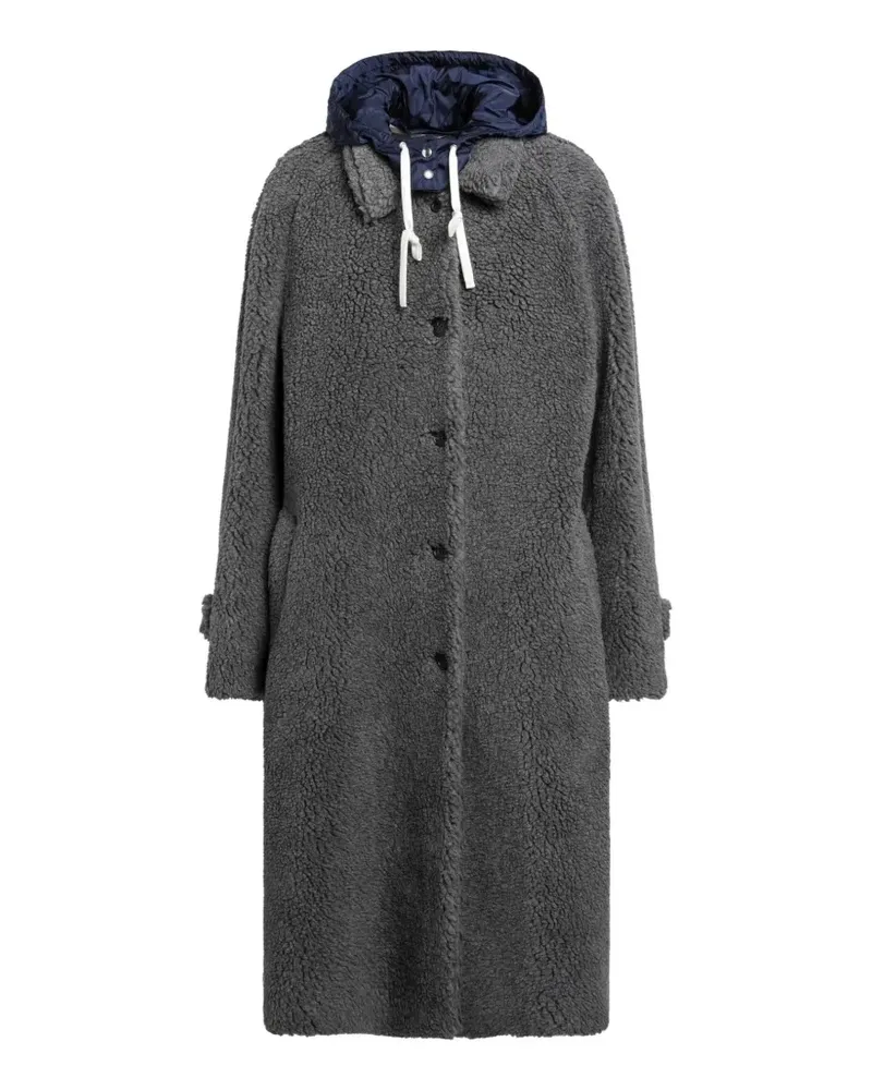 Miu Miu single-breasted fleece coat - Grau Grau