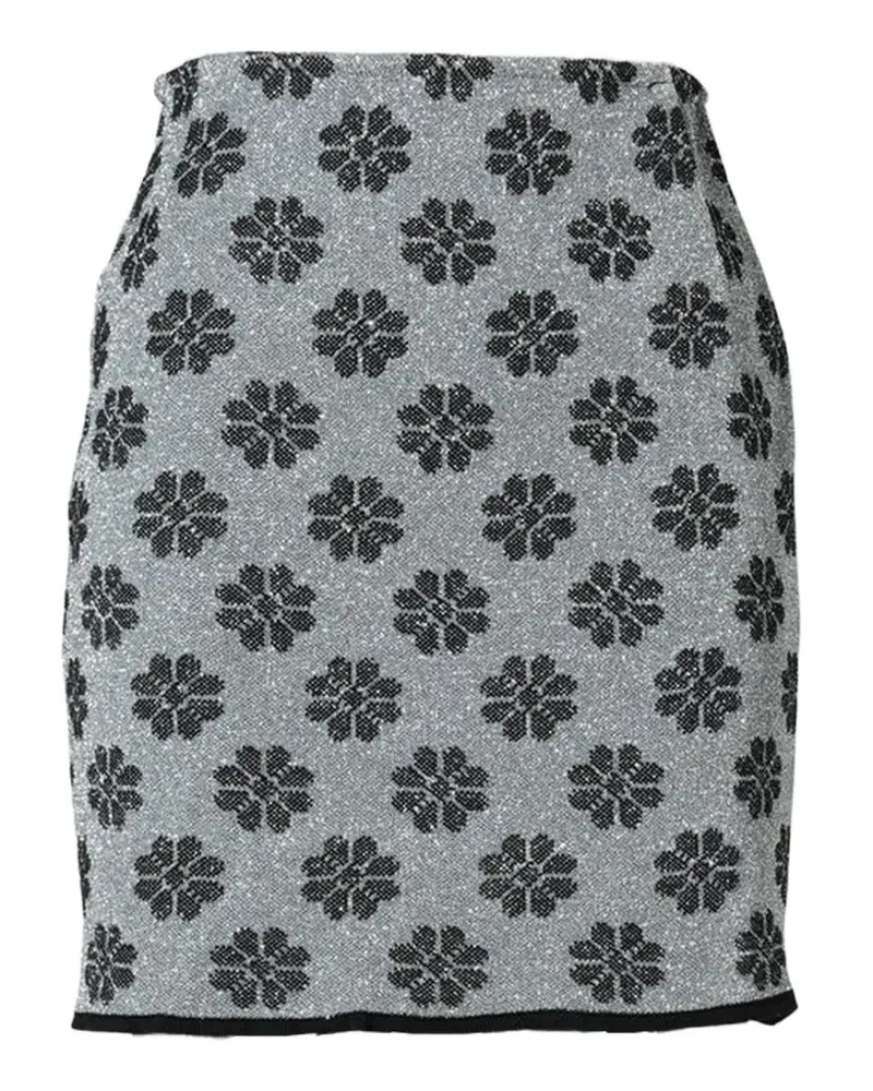 ANDREJ GRONAU flower-pattern mini skirt - Grau Grau
