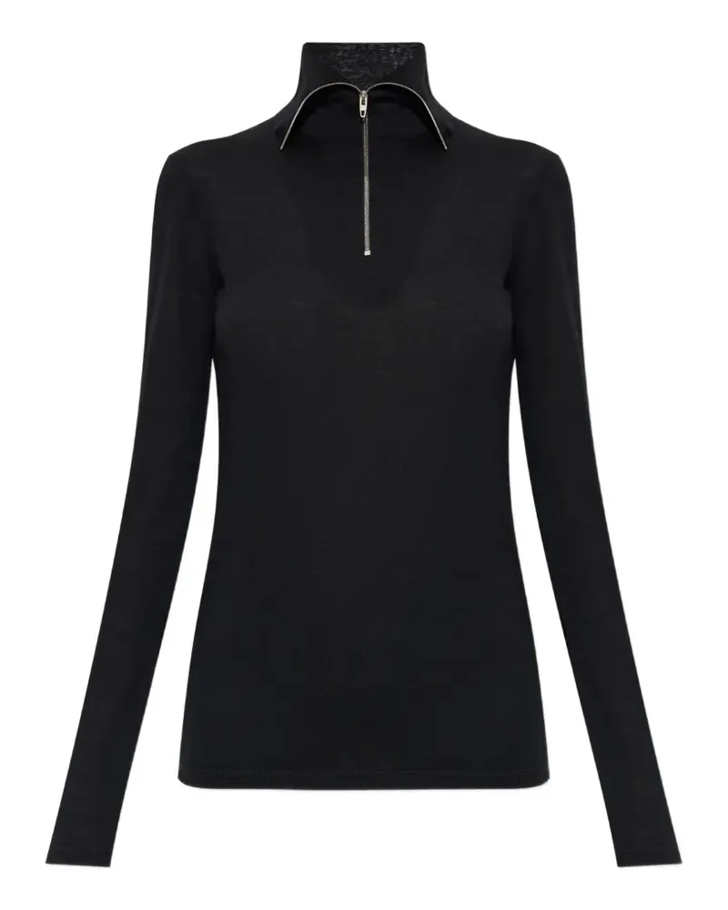 Jil Sander quarter-zip turtleneck top - Schwarz Schwarz