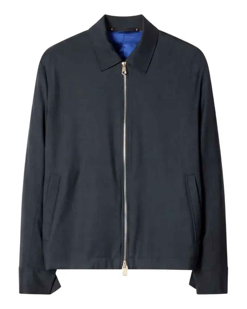 Paul Smith Marineblaue Storm System Harrington-Wolljacke - Grün Grün