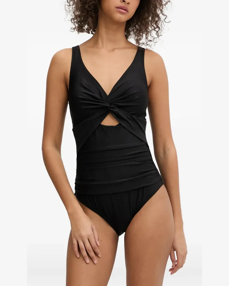 DKNY twist-detail cut-out swimsuit - Schwarz Schwarz