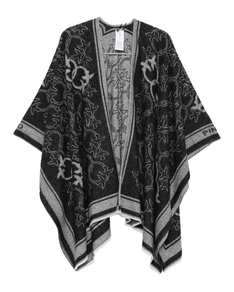 Pinko Croazia monogram-pattern cape - Schwarz Schwarz