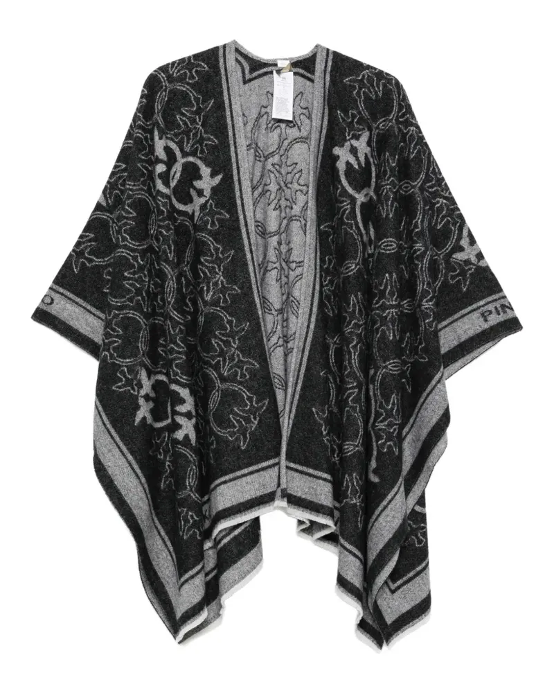 Pinko Croazia monogram-pattern cape - Schwarz Schwarz