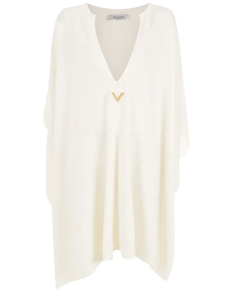 Valentino Garavani Poncho mit Logo-Schild - Weiß Weiß