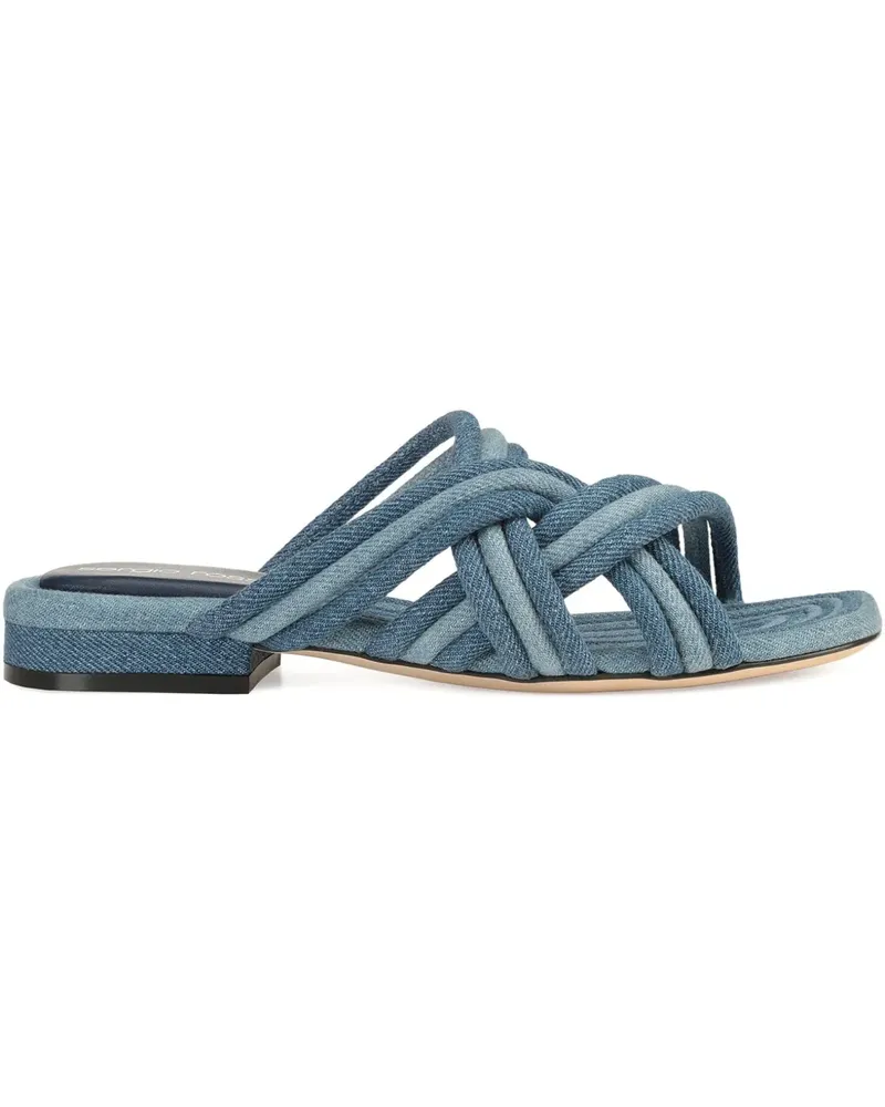 Sergio Rossi Geflochtene Jeans-Sandalen - Blau Blau