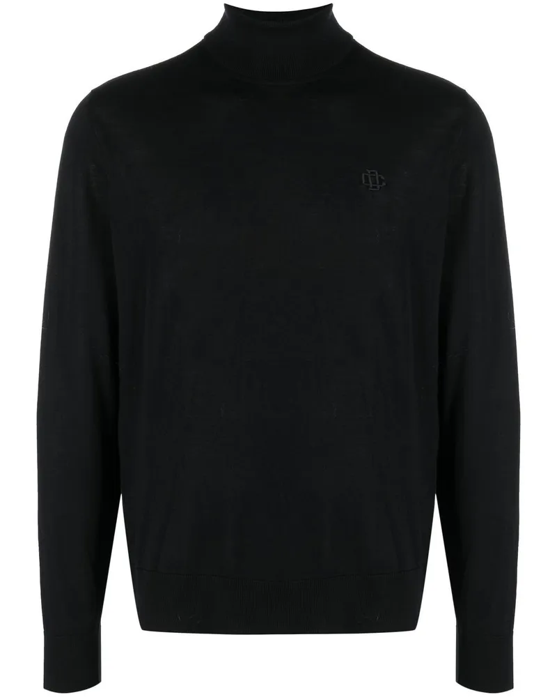 Dsquared2 Rollkragenpullover mit Stickerei - Schwarz Schwarz