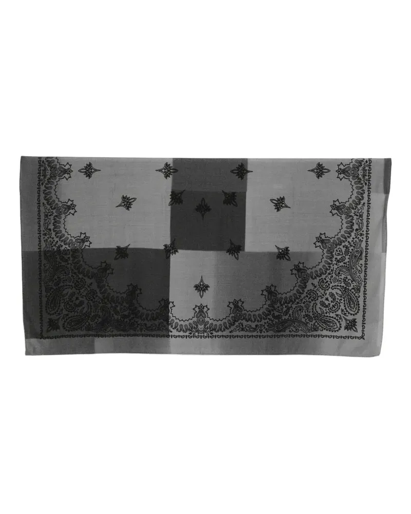 Destin paisley-print wool scarf - Grau Grau