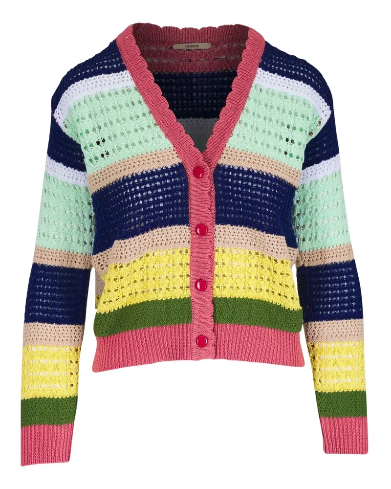ODEEH Gestreifter Cardigan - Blau Blau