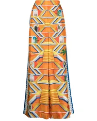 Casablanca Paris Weite Hose mit grafischem Print Orange