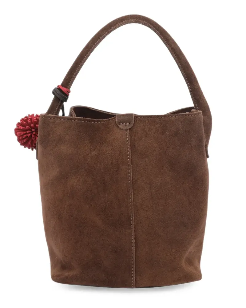 D.A.T.E. Paniere tassel-detail suede bucket bag - Braun Braun