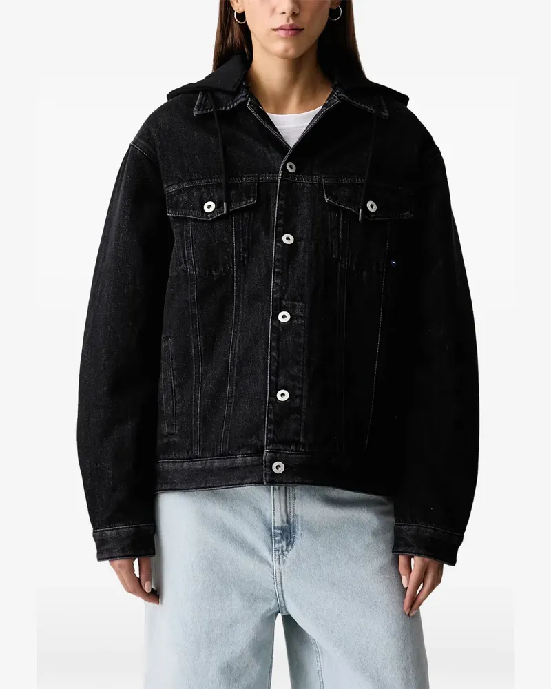 Karl Lagerfeld x Pietro Terzini hooded denim jacket - Schwarz Schwarz