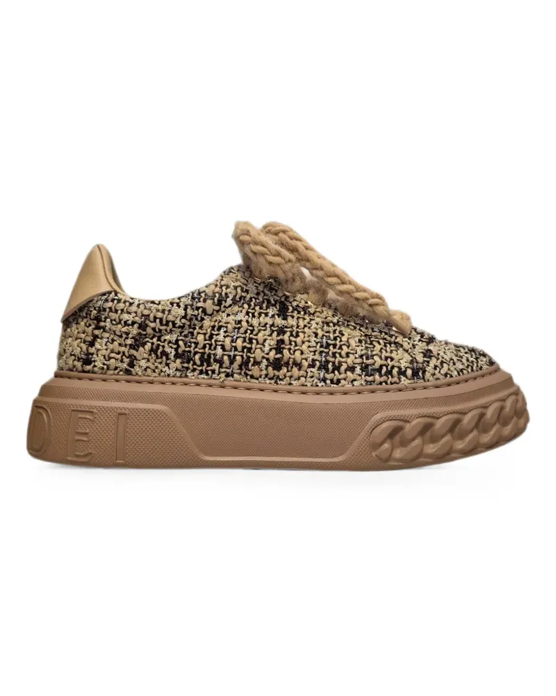 Casadei Off Road tweed chunky-sole sneakers - Braun Braun