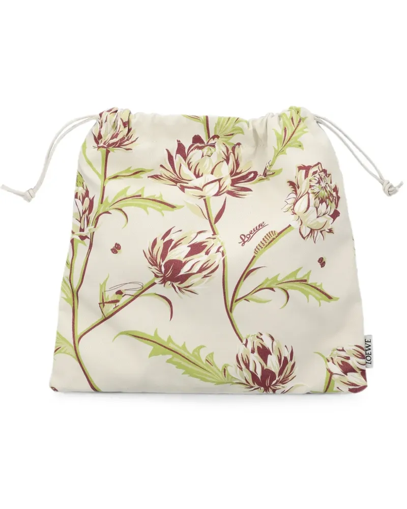 Loewe Kleine Artichoke Clutch mit Blumen-Print - Nude Nude