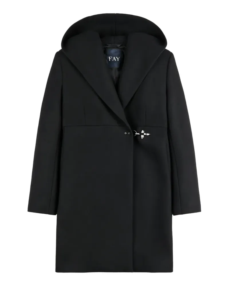 Fay Gancio-fastening hooded coat - Schwarz Schwarz