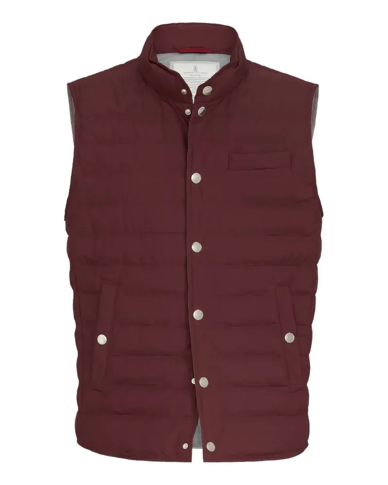 Brunello Cucinelli lightweight techno-fabric down vest - Rot Rot