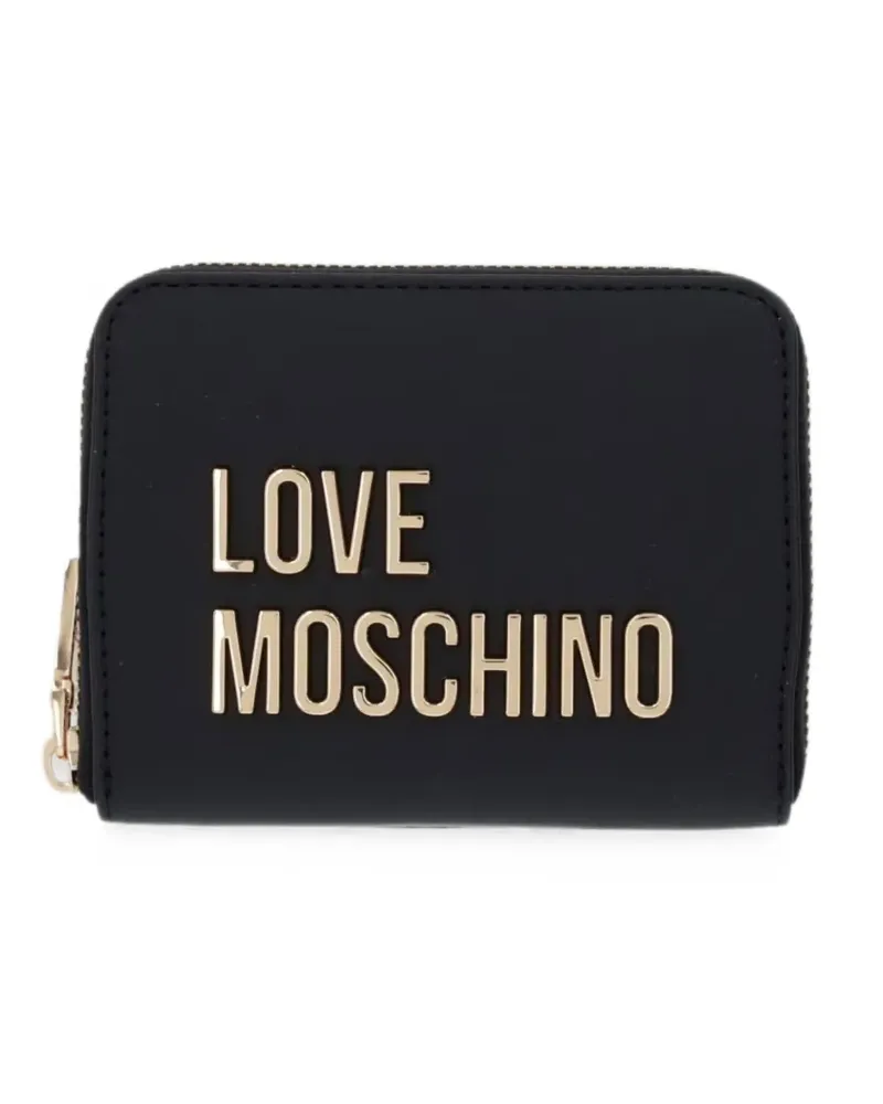 Moschino logo-plaque wallet - Schwarz Schwarz