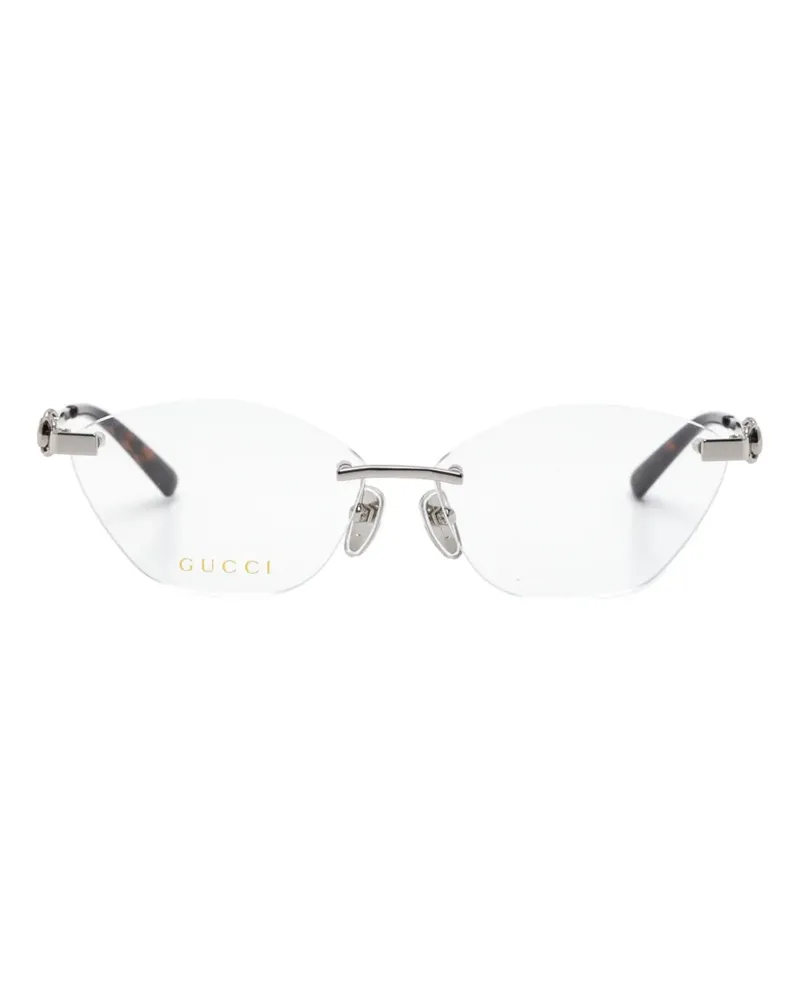 Gucci Horsebit Brille mit rundem Gestell - Silber Silber