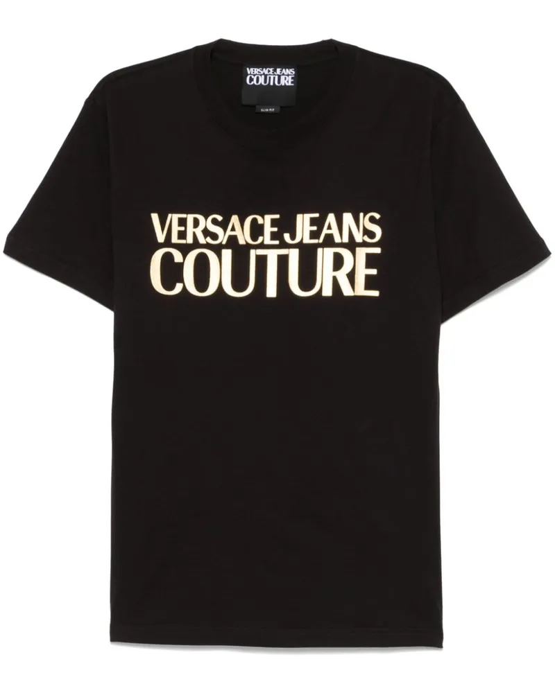 Versace Jeans T-Shirt mit Logo-Print - Schwarz Schwarz