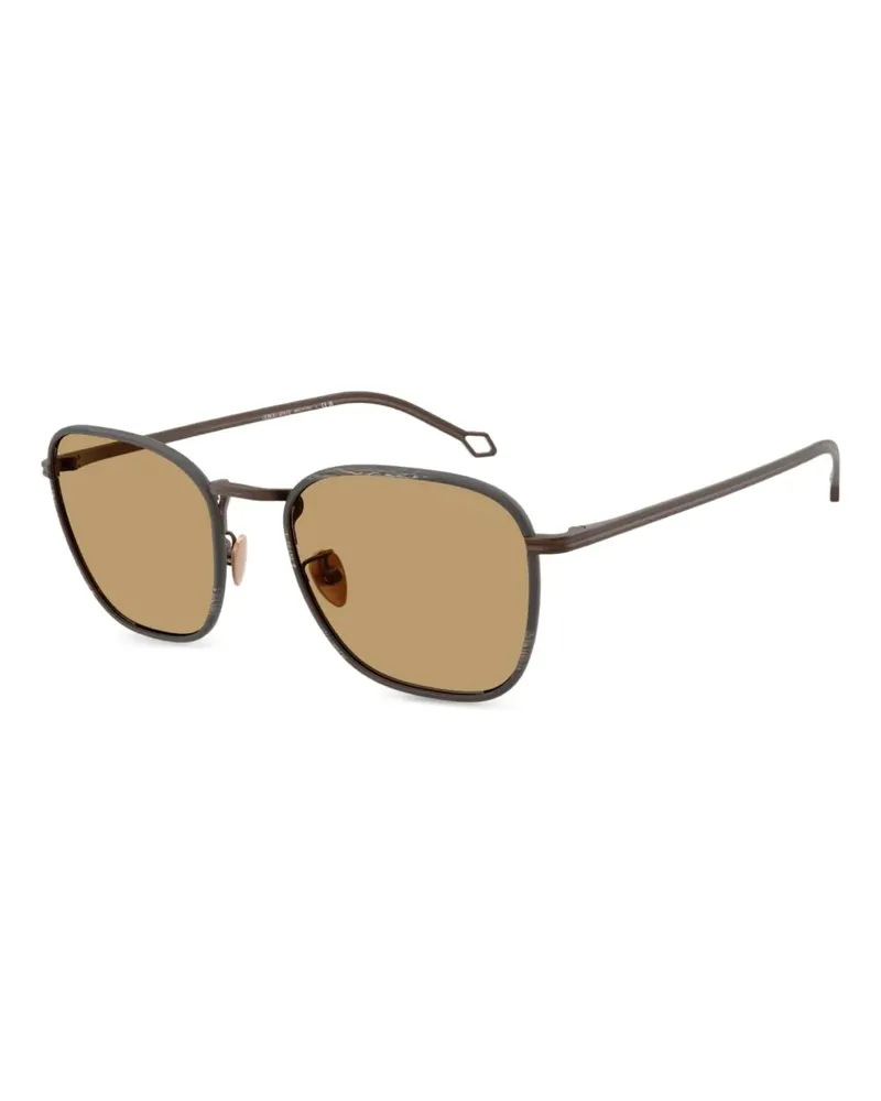 Giorgio Armani Sonnenbrille mit eckigem Gestell - Braun Braun
