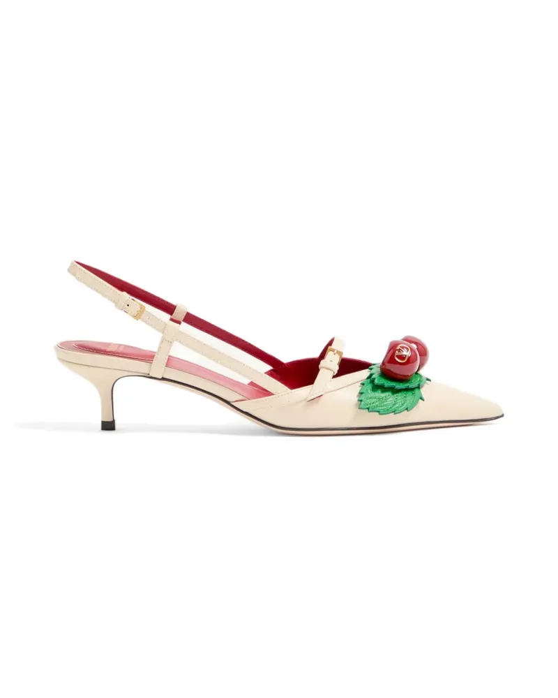 Valentino Garavani Cherryfic Slingback-Pumps aus Ziegenleder 45mm - Nude Nude
