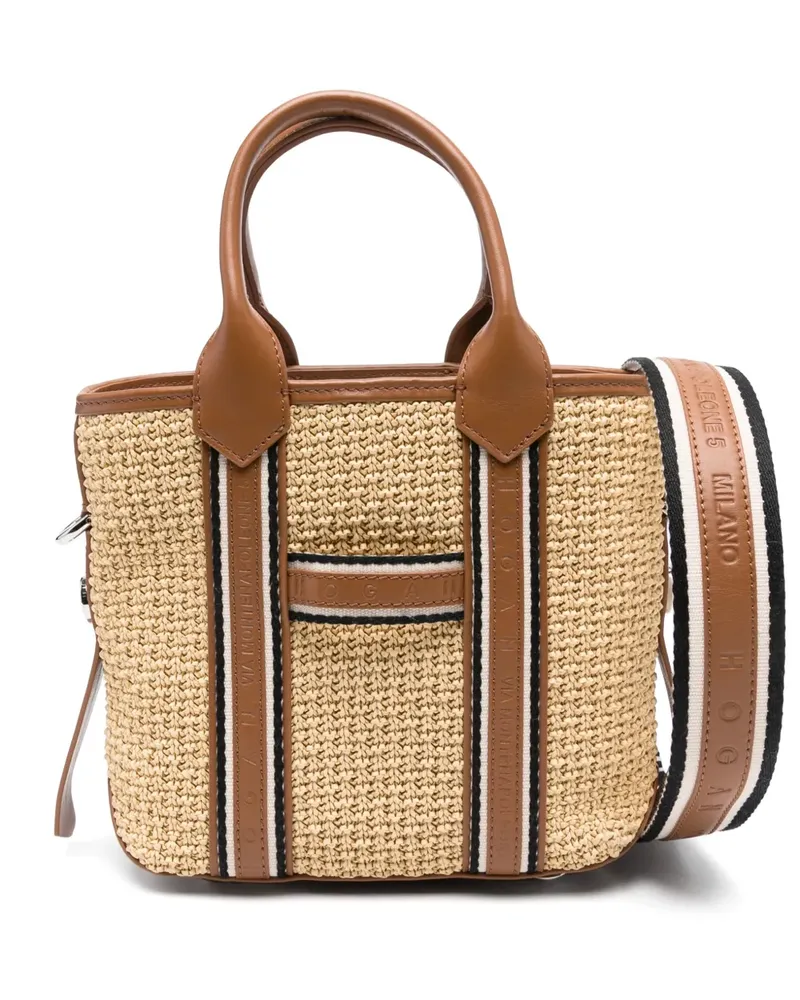 Hogan Schultertasche mit Logo-Prägung - Nude Nude