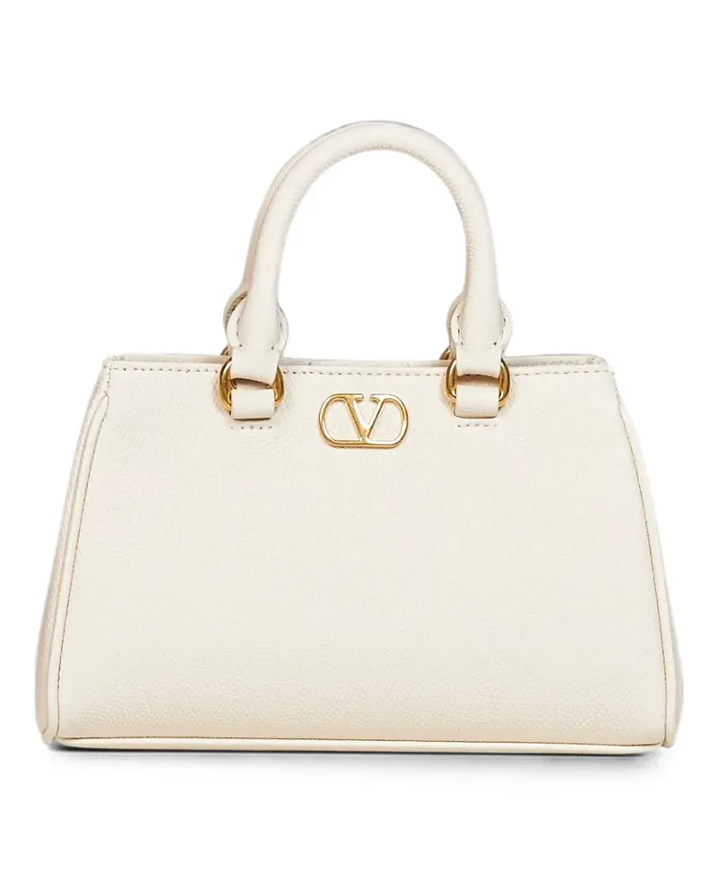 Valentino Garavani VLogo Signature Tote Bag aus strukturiertem Leder - Nude Nude