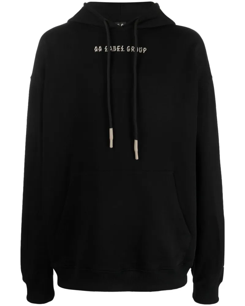 44 LABEL GROUP Hoodie mit grafischem Print - Schwarz Schwarz