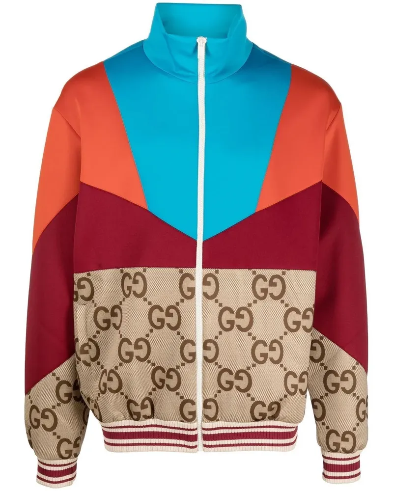 Gucci Sportjacke in Colour-Block-Optik - Nude Nude