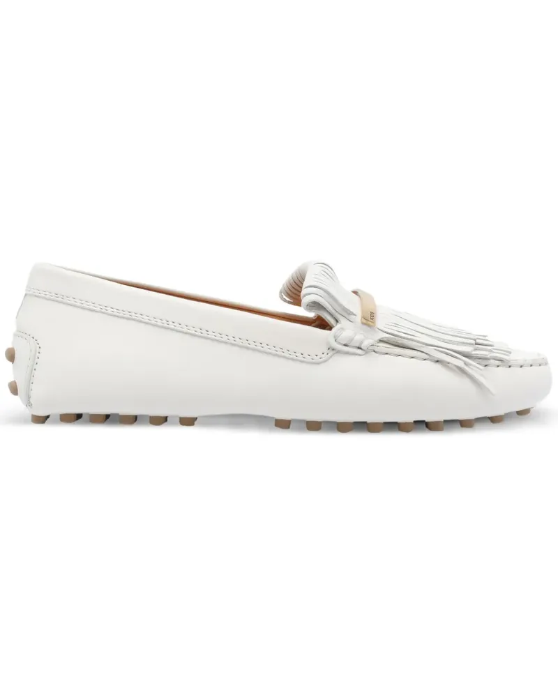 TOD'S Pebble-Loafer mit Fransen - Weiß Weiß