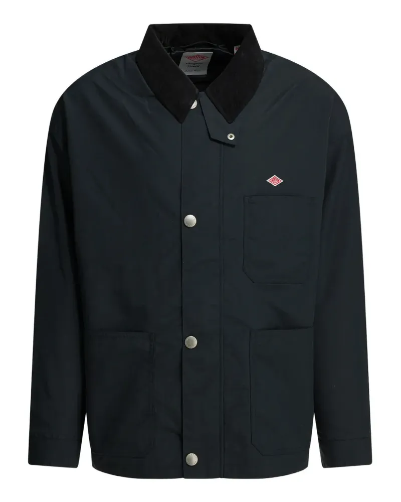 Danton corduroy-collar taffeta jacket - Blau Blau