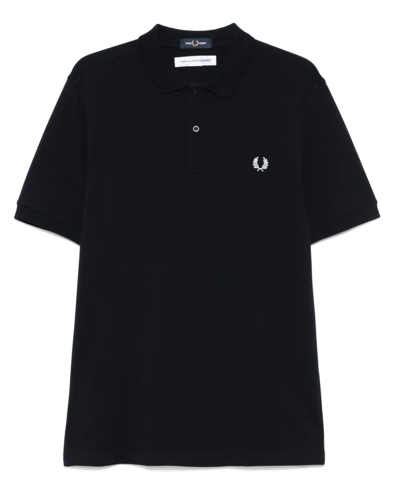 Comme des Garçons x Fred Perry Poloshirt mit Slogan - Blau Blau
