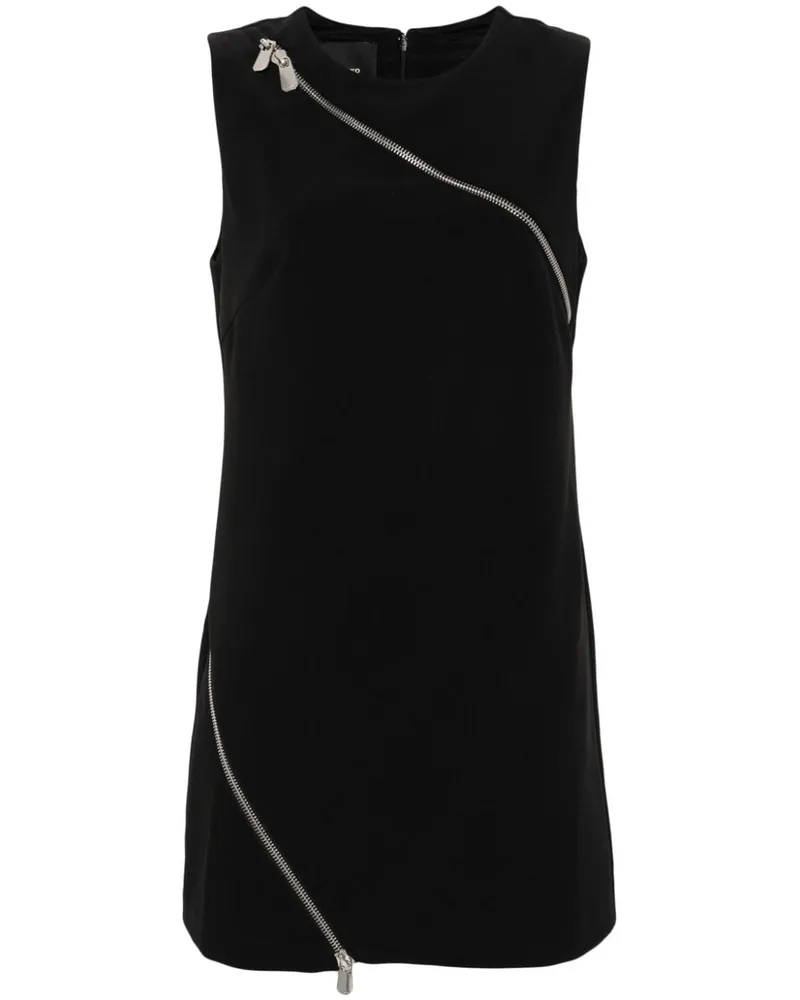 Pinko Minikleid mit asymmetrischem Reißverschluss - Schwarz Schwarz