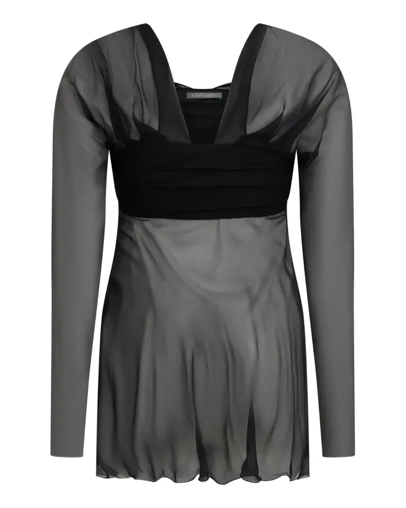 Alberta Ferretti Transparente Bluse - Schwarz Schwarz