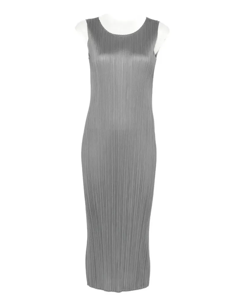 Issey Miyake plissé-effect midi dress - Grau Grau