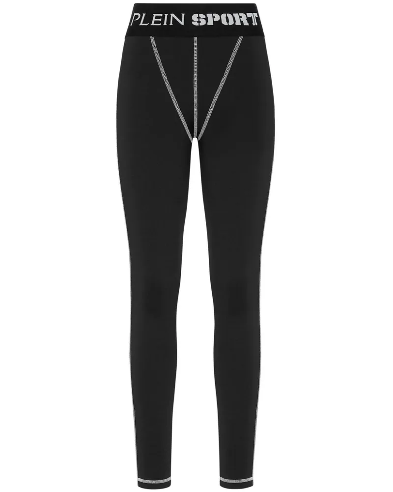 Philipp Plein Performance-Leggings mit Logo-Band - Schwarz Schwarz