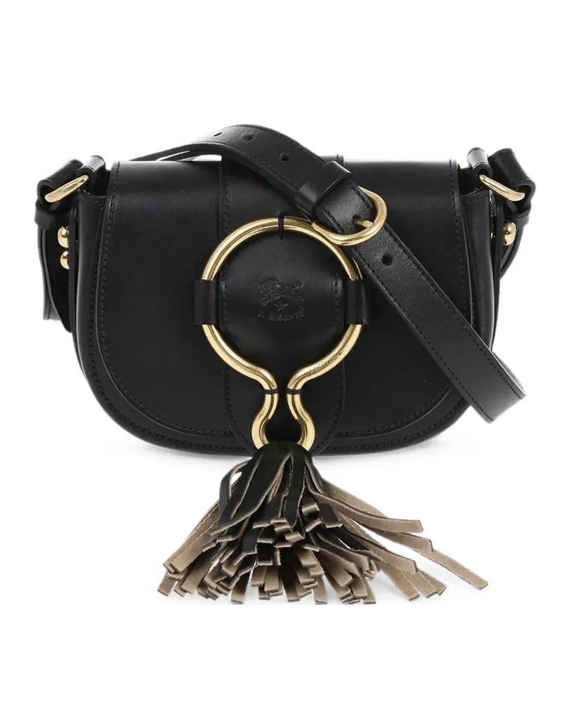 IL BISONTE Consuelo tassel-detail ring-embellished crossbody bag - Schwarz Schwarz