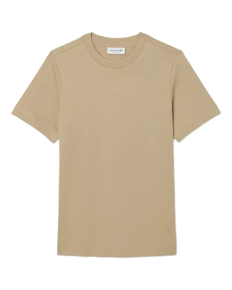 Lacoste T-Shirt mit aufgesticktem Krokodil - Nude Nude