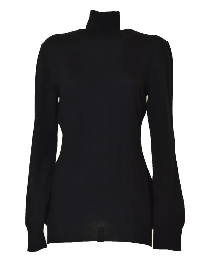 Moschino Fein gestrickter Pullover - Schwarz Schwarz