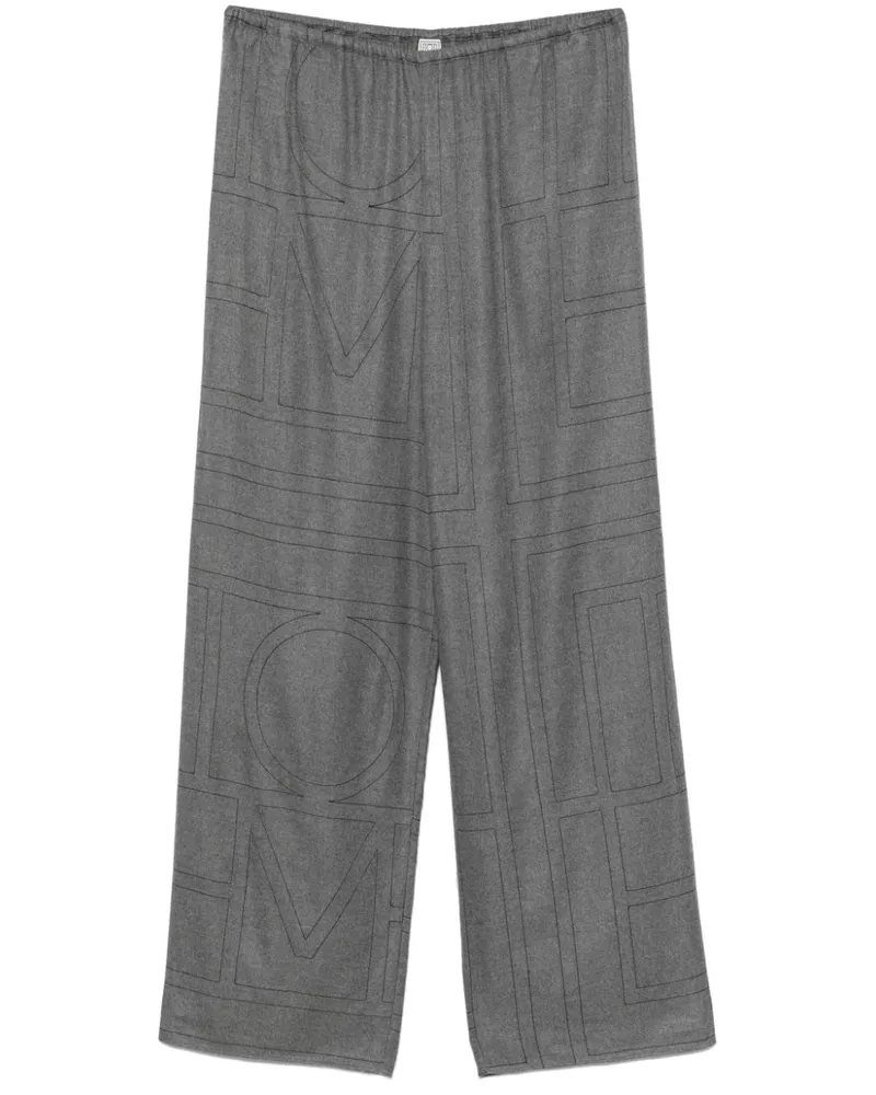 Totême Flanellhose mit Monogramm - Grau Grau