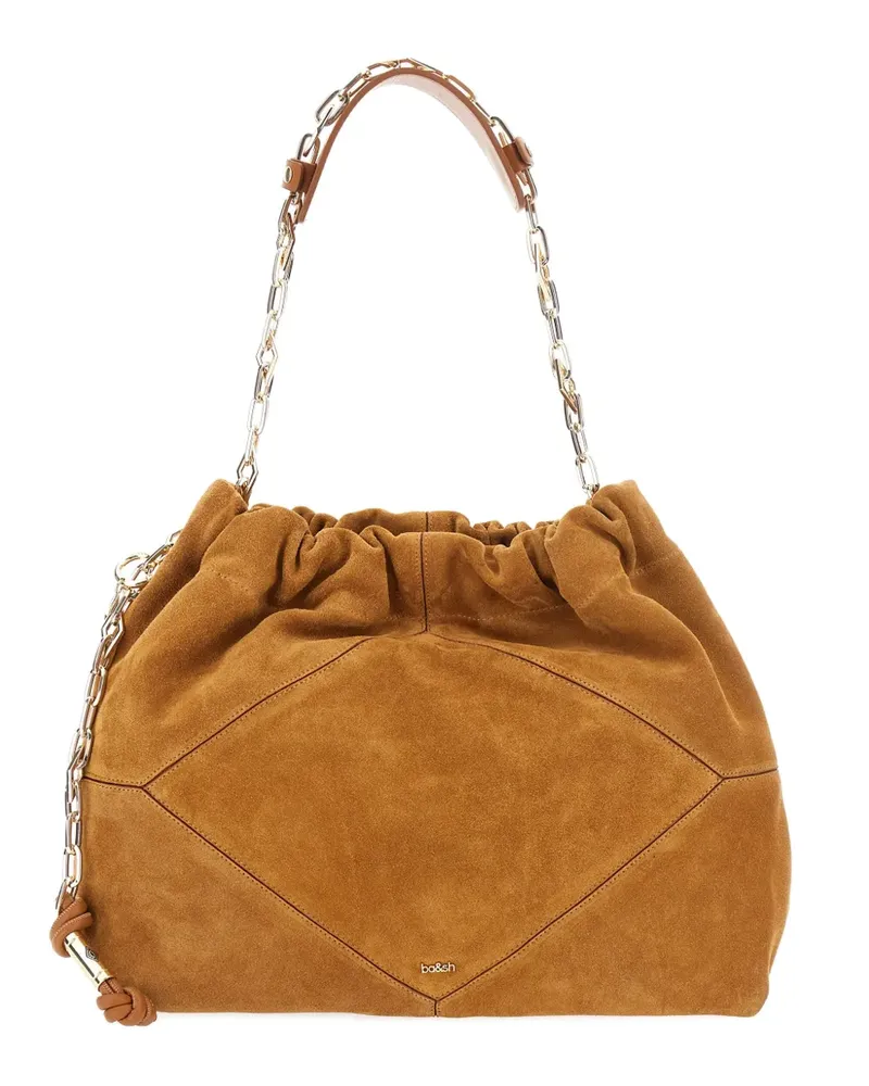 ba&sh Gerüschte Schultertasche mit Kettenriemen - Braun Braun