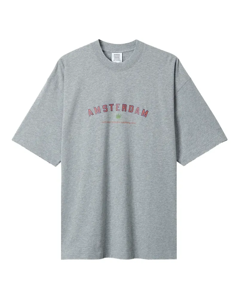 VETEMENTS T-Shirt im Distressed-Look - Grau Grau