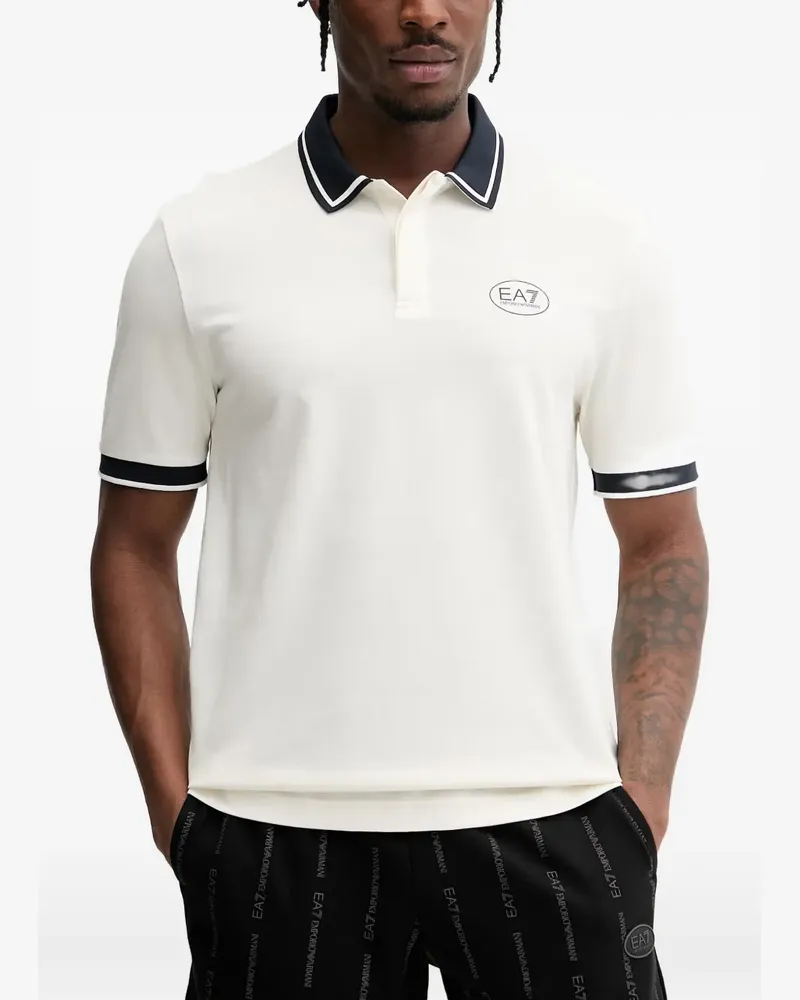 EA7 Poloshirt mit Logo-Print - Nude Nude