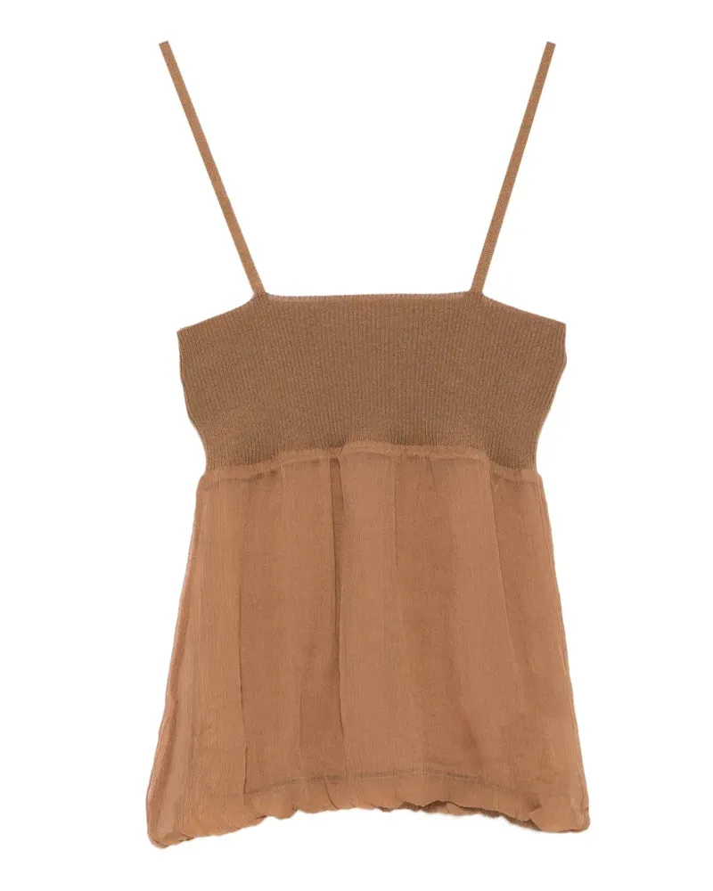 Aya Muse Aven ribbed-knit cami top - Braun Braun