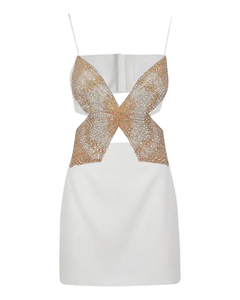 COSTARELLOS Zilia Minikleid mit Kristallen - Weiß Weiß