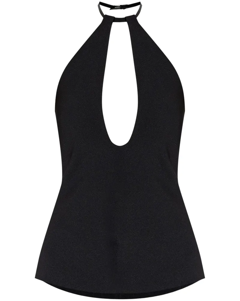 ATTICO Neckholder-Bluse mit Schnalle - Schwarz Schwarz