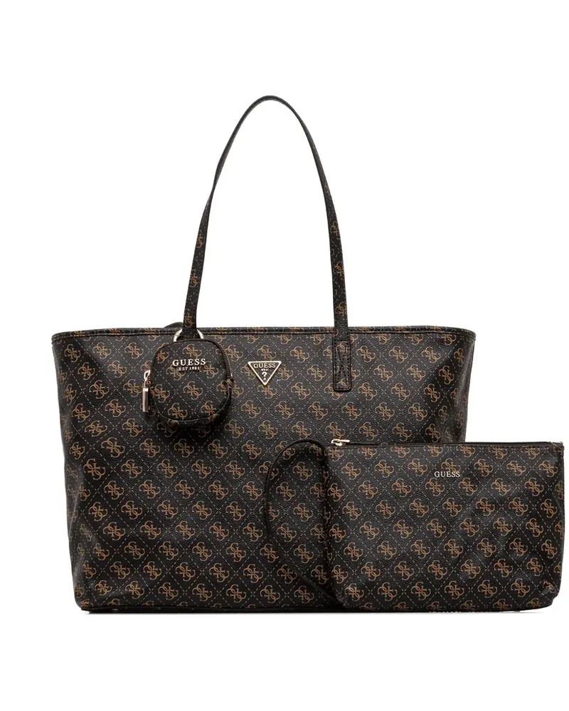 Guess large monogram-pattern tote bag - Braun Braun