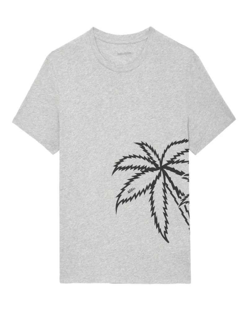 Zadig & Voltaire T-Shirt aus Bio-Baumwolle mit grafischem Print - Grau Grau